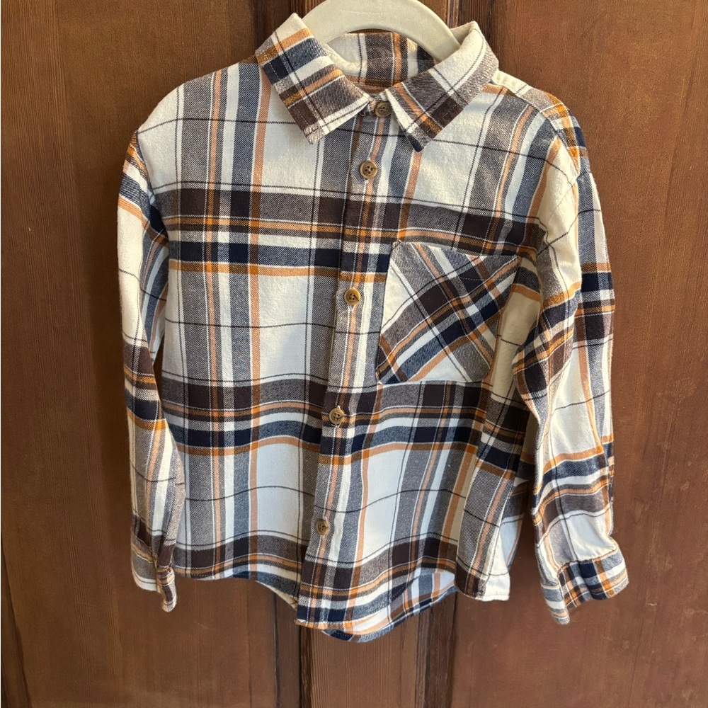 Zara Kids Plaid Button Up Shirt